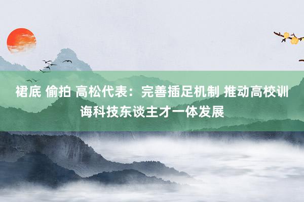 裙底 偷拍 高松代表：完善插足机制 推动高校训诲科技东谈主才一体发展