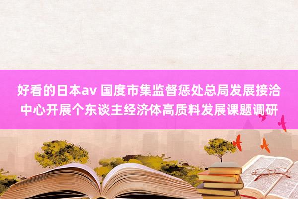 好看的日本av 国度市集监督惩处总局发展接洽中心开展个东谈主经济体高质料发展课题调研